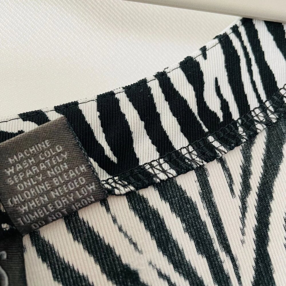 Addition By Chico's Womens Black White Zebra Print Slinky Blouse Top Sz 3 US XL - Picture 6 of 11